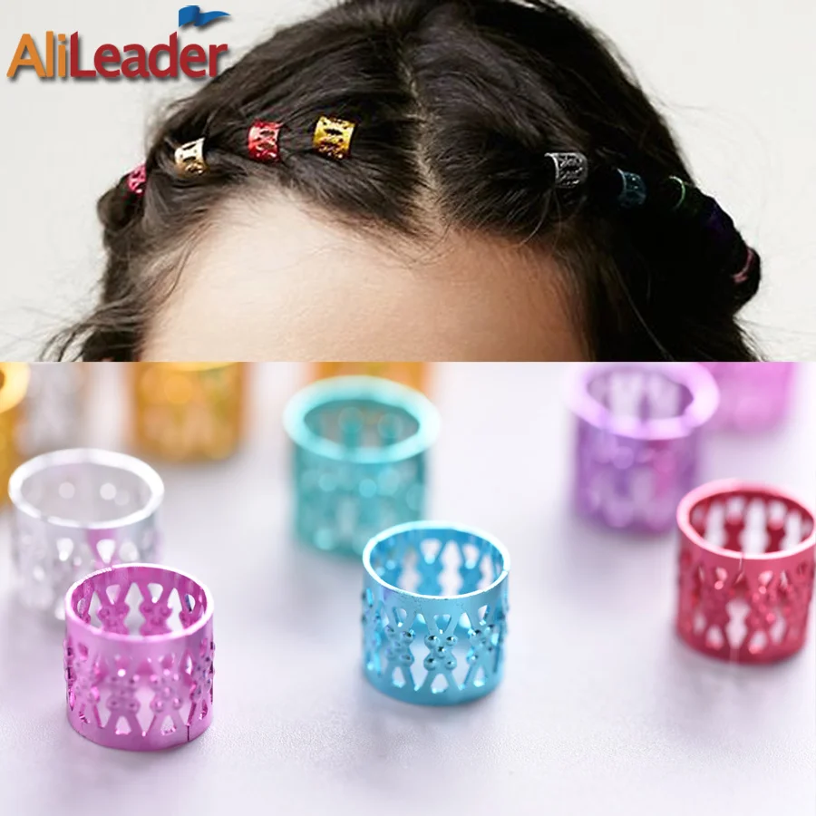 Alileader 100Pcs/Lot Adjustable Dreadlock Beads Extensions Hair Rings For Braids 9mm*8.5mm Beautiful Dreadlocks Accessories |