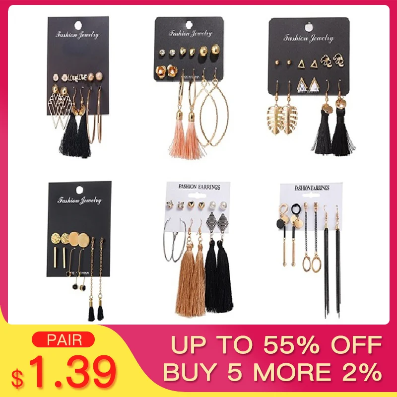 SHUANGR New Design Long Tassel Drop Earrings Set For Women Girl Bohemian Flower Heart Earring Fabric Female Fashion Jewelry
SHUANGR New Design Long Tassel Drop Earrings Set For Women Girl Bohemian Flower Heart Earring Fabric Female Fashion Jewelry