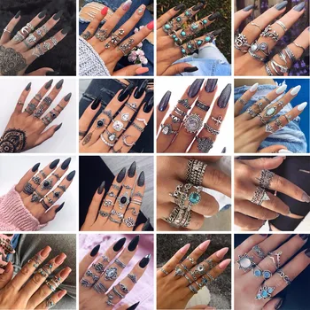 HuaTang Bohemian Antique Silver Color Ring Geometric Elephant Flower Green Rhinestone Knuckle Rings Midi Finger Anel Jewelry
HuaTang Bohemian Antique Silver Color Ring Geometric Elephant Flower Green Rhinestone Knuckle Rings Midi Finger Anel Jewelry