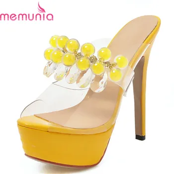 MEMUNIA 2020 newest Transparent pvc high heels platform shoes woman bead elegant party wedding shoes women sandals summer shoes
MEMUNIA 2020 newest Transparent pvc high heels platform shoes woman bead elegant party wedding shoes women sandals summer shoes