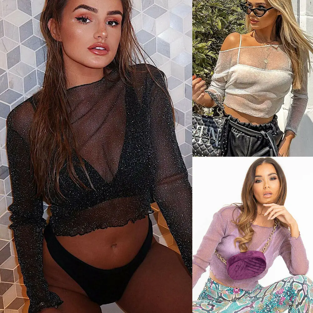 Womens Tops and Blouses Lace Sheer Mesh Blouses Fashion Ladies Summer Black Shirt Tops Long Sleeve Casual See Through Blouse
Womens Tops and Blouses Lace Sheer Mesh Blouses Fashion Ladies Summer Black Shirt Tops Long Sleeve Casual See Through Blouse