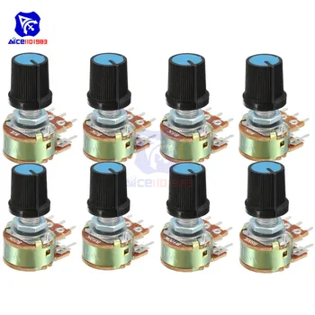 5 PCS/Lot Potentiometer Resistor 1K 2K 5K 10K 20K 50K 100K 500K Ohm 6 Pin Linear Taper Rotary Potentiometer for Arduino with Cap
5 PCS/Lot Potentiometer Resistor 1K 2K 5K 10K 20K 50K 100K 500K Ohm 6 Pin Linear Taper Rotary Potentiometer for Arduino with Cap