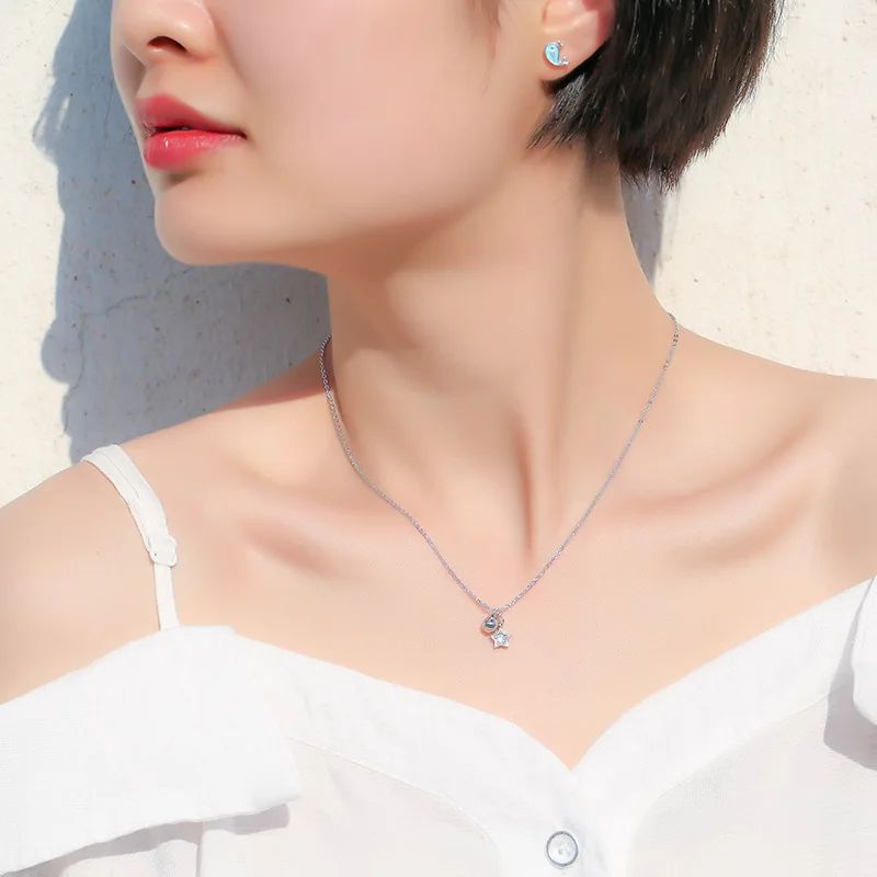 Korea 925 Sterling Silver Necklace Five-pointed Star Bell Fashion Female Necklace 2019 Charm Clavicle Chain Bohemian Jewelry
Korea 925 Sterling Silver Necklace Five-pointed Star Bell Fashion Female Necklace 2019 Charm Clavicle Chain Bohemian Jewelry