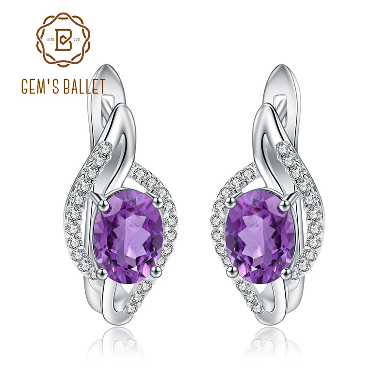 GEM'S BALLET 2.60Ct Natural Amethyst Gemstone Earrings 925 Sterling Silver Vintage Elegant Stud Earrings for Women Fine Jewelry
GEM'S BALLET 2.60Ct Natural Amethyst Gemstone Earrings 925 Sterling Silver Vintage Elegant Stud Earrings for Women Fine Jewelry