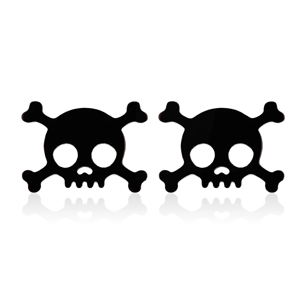 Stainless Steel Pirate Accessories Black Color Skull Stud Earrings Punk Skeleton Jewelry for Women Halloween Gift Aretes
Stainless Steel Pirate Accessories Black Color Skull Stud Earrings Punk Skeleton Jewelry for Women Halloween Gift Aretes