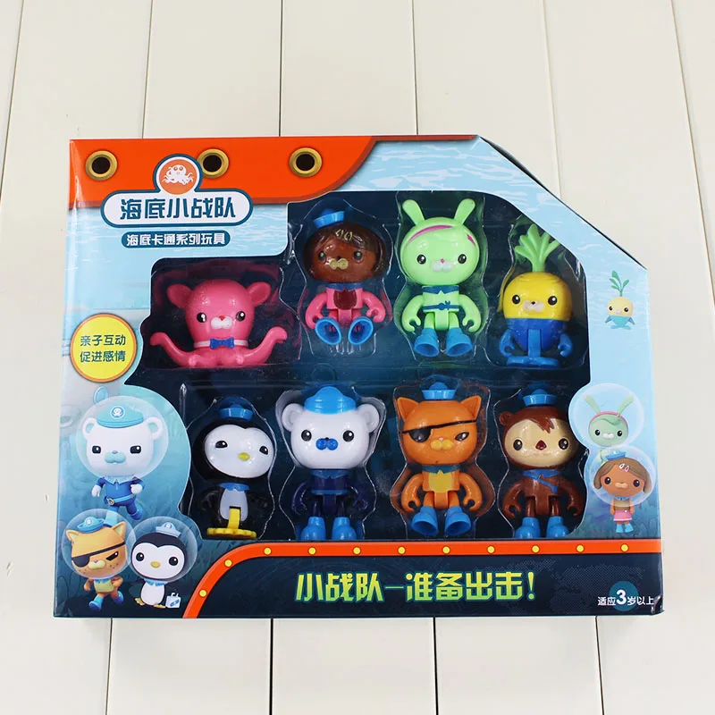 8 шт./компл. фигурки Octonauts песо капитан Барнакл квази шеллингтон Даши Tweak Inkling octonauts