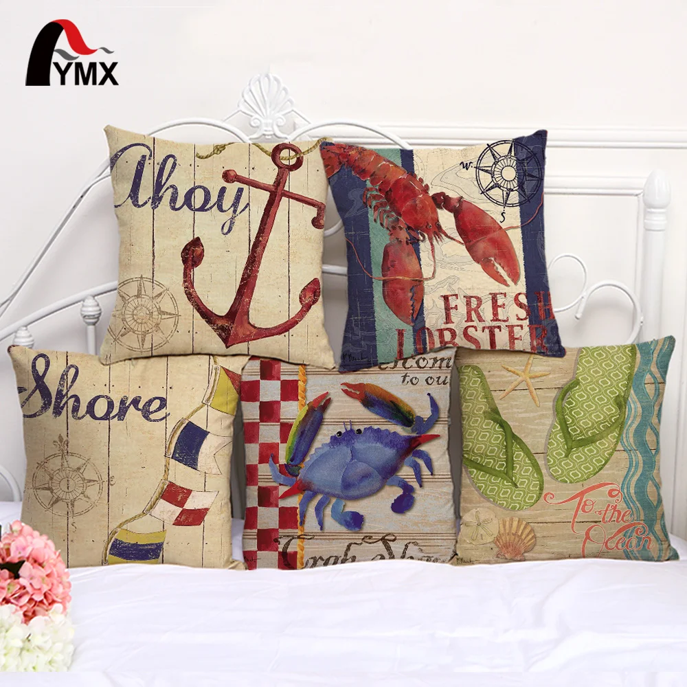 Mediterranean Series Sea Style Cushion Cover Lobster Crabs Beach Vacation Linen Pillowcase Car Home Decorative Pillow Case
Mediterranean Series Sea Style Cushion Cover Lobster Crabs Beach Vacation Linen Pillowcase Car Home Decorative Pillow Case