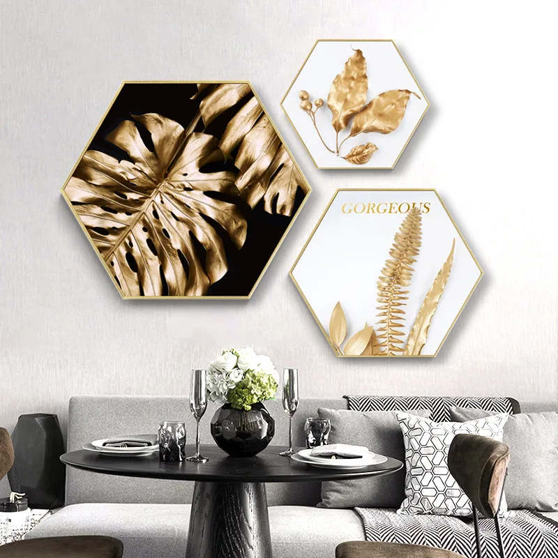 Bright hexagon Decorative paintings Golden pineapple Hanging painting Living room sofa background wall painting American mural
Bright hexagon Decorative paintings Golden pineapple Hanging painting Living room sofa background wall painting American mural