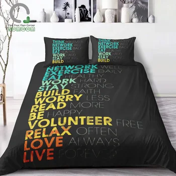 BOMCOM 3D Digital Printing Inspirational Quote Think Positive Work Hard be Happy etc. Duvet Cover Sets 100% Microfiber
BOMCOM 3D Digital Printing Inspirational Quote Think Positive Work Hard be Happy etc. Duvet Cover Sets 100% Microfiber