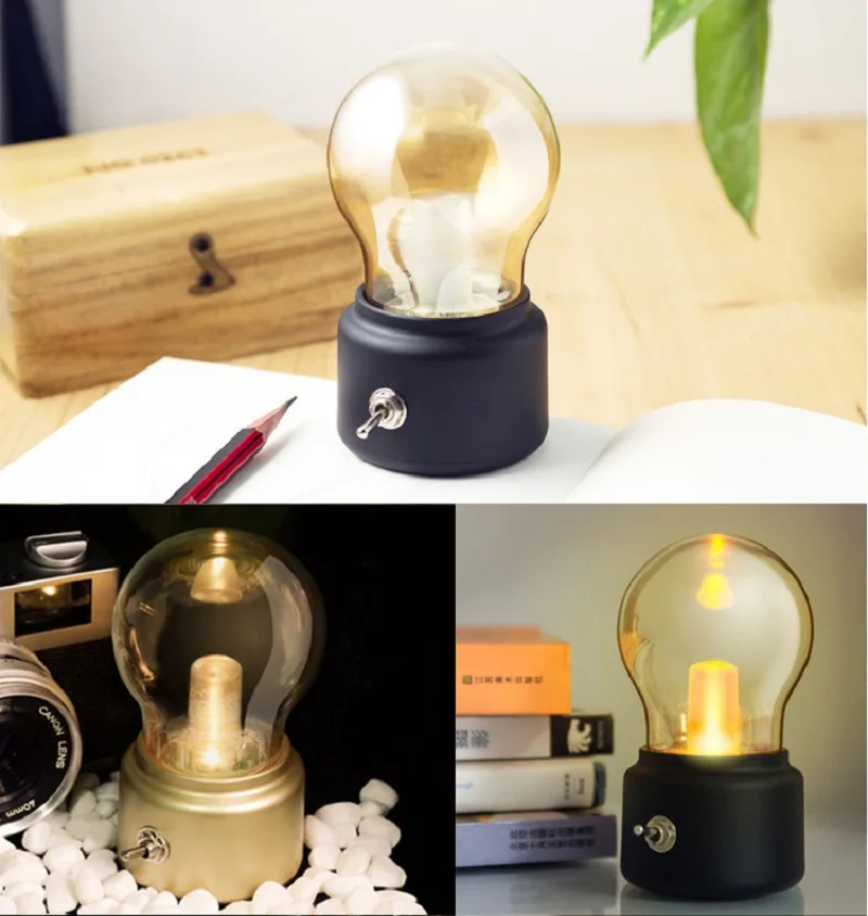 2018 Vintage Bulb Night Light Creative USB Lamp Rechargeable luminaria Nightlight Energy-saving Book lights Mini Bed Lamps Gift
2018 Vintage Bulb Night Light Creative USB Lamp Rechargeable luminaria Nightlight Energy-saving Book lights Mini Bed Lamps Gift