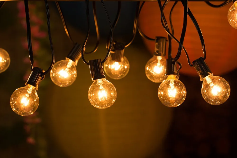 G40 Globe String Lights with 25 Clear Bulbs, UL List for indoor Outdoor Commercial Use, Vintage Backyard Patio Lights, 25 feet
G40 Globe String Lights with 25 Clear Bulbs, UL List for indoor Outdoor Commercial Use, Vintage Backyard Patio Lights, 25 feet