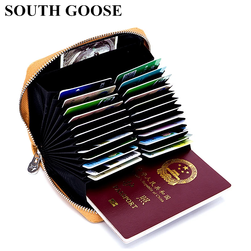 SOUTH GOOSE Leather RFID Anti-theft Credit Card Holder Men Business Cards Holder Large Capacity Women Passport Cover Coin Purses
SOUTH GOOSE Leather RFID Anti-theft Credit Card Holder Men Business Cards Holder Large Capacity Women Passport Cover Coin Purses