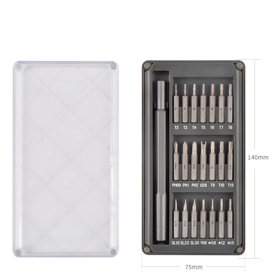 22 in 1 Precision screwdriver Bit set Torx Bits for Iphone Xiaomi Huawei Samsung Smart Mobail and Smart Home Repair tools
22 in 1 Precision screwdriver Bit set Torx Bits for Iphone Xiaomi Huawei Samsung Smart Mobail and Smart Home Repair tools