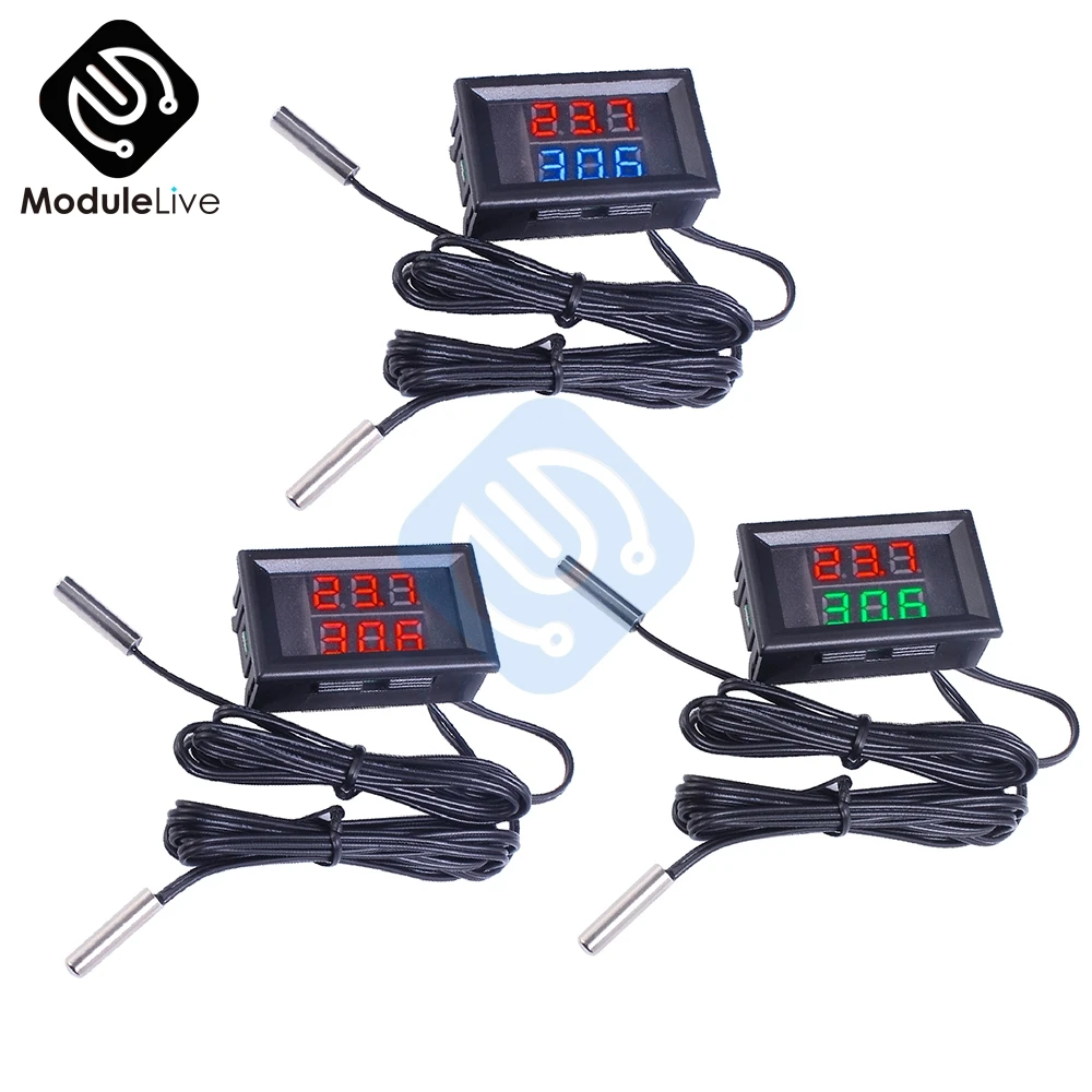 DC 5V 12V 0.28 inch 0.28 " LED Display Dual Red Blue Green Digital Temperature Sensor Thermometer With NTC Probe Cable DC 4-28V
DC 5V 12V 0.28 inch 0.28 " LED Display Dual Red Blue Green Digital Temperature Sensor Thermometer With NTC Probe Cable DC 4-28V