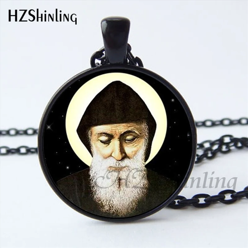St Charbel Colgante Collar 18/" o 24 pulgadas cadena Saint Sharbel Makhluf encanto
