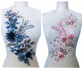 handmade blue pink Hot drilling Rhinestone pearl lace embroidery patch applique wedding dress bordados DIY Performance clothing
handmade blue pink Hot drilling Rhinestone pearl lace embroidery patch applique wedding dress bordados DIY Performance clothing