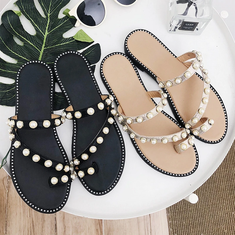 Summer Gold Flip Flops Women Flat Slippers Platform Slip On Faux Pearl Slides Soft Bottom Ladies Walking Shoes XWT1708
Summer Gold Flip Flops Women Flat Slippers Platform Slip On Faux Pearl Slides Soft Bottom Ladies Walking Shoes XWT1708