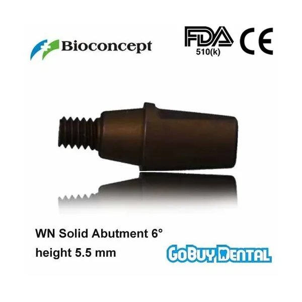 Straumann Compatible Bone Level WN Solid Abutment 6 degrees, height 5.5mm, brown(Wide Neck)
Straumann Compatible Bone Level WN Solid Abutment 6 degrees, height 5.5mm, brown(Wide Neck)