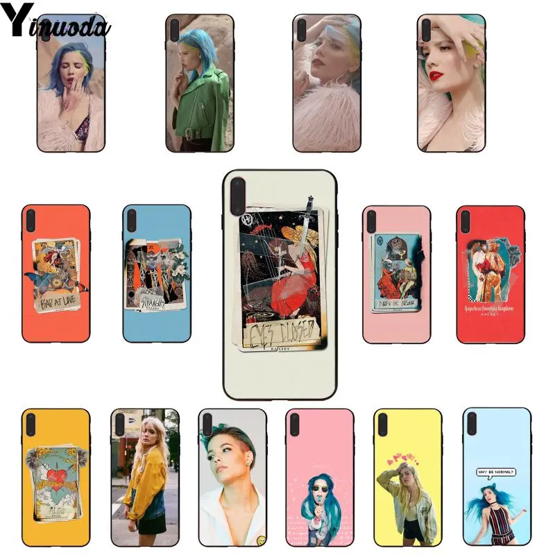 Чехол для телефона Halsey черный мягкий чехол iphone 13 X XS MAX 6 6S 7 7plus 8 8Plus 5 5S XR | Мобильные