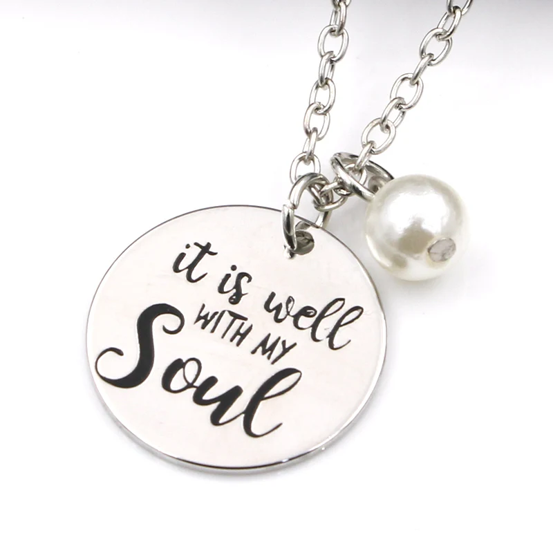 VILLWICE New Bible Verse Necklace "It is well with my soul " Silver Plated Charm Quote Scripture Christian Jewelry Gifts
VILLWICE New Bible Verse Necklace "It is well with my soul " Silver Plated Charm Quote Scripture Christian Jewelry Gifts