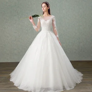 Holievery Long Sleeves Ball Gown Wedding Dresses with Lace Appliques 2019 Lace Up Bridal Gown Vestido De Noiva Robe De Mariee
Holievery Long Sleeves Ball Gown Wedding Dresses with Lace Appliques 2019 Lace Up Bridal Gown Vestido De Noiva Robe De Mariee
