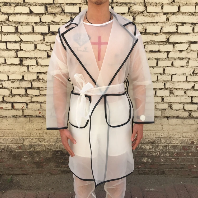 Clear Transparent Long Trench Man Sexy Costumes Club Bar Heap Hip Hop Music Festival Long Coat Male
Clear Transparent Long Trench Man Sexy Costumes Club Bar Heap Hip Hop Music Festival Long Coat Male