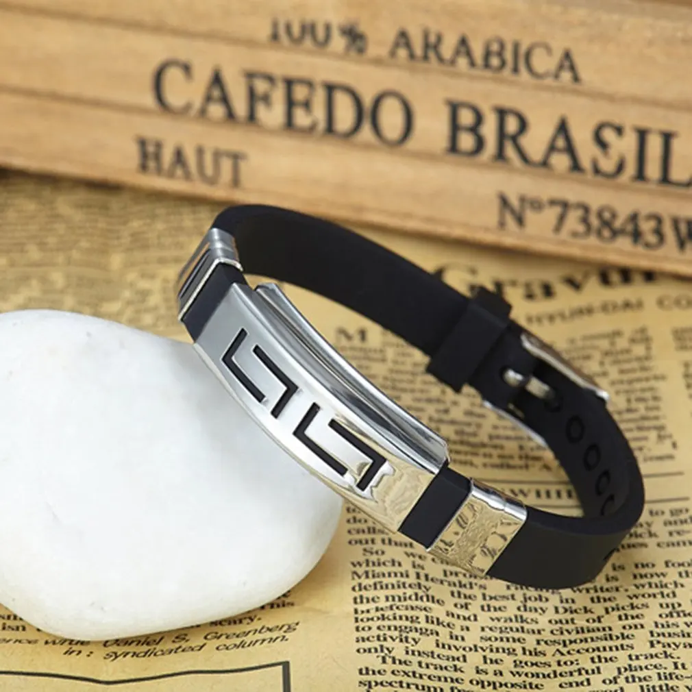 Stainless Steel Hand Chain Jewelry Men Boys Silicone Creative Black Trendcy Shape Classic Bangle Bracelet Fashion Trendcy 2019
Stainless Steel Hand Chain Jewelry Men Boys Silicone Creative Black Trendcy Shape Classic Bangle Bracelet Fashion Trendcy 2019
