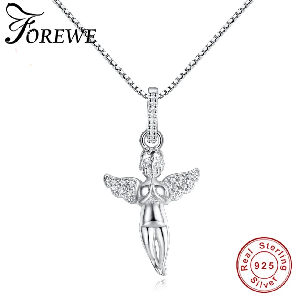 FOREWE Authentic 100% 925 Sterling Silver Necklace Women Girls Kids Zircon Crystal Angel Wings Pendant Necklace Fashion Jewelry
FOREWE Authentic 100% 925 Sterling Silver Necklace Women Girls Kids Zircon Crystal Angel Wings Pendant Necklace Fashion Jewelry