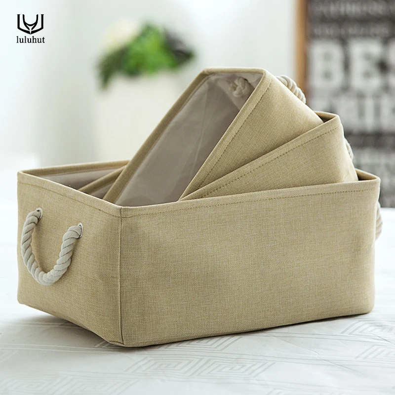 luluhut portable storage box fabric folding laundry storage basket household clothes organizer sundries sorting box with handle
luluhut portable storage box fabric folding laundry storage basket household clothes organizer sundries sorting box with handle