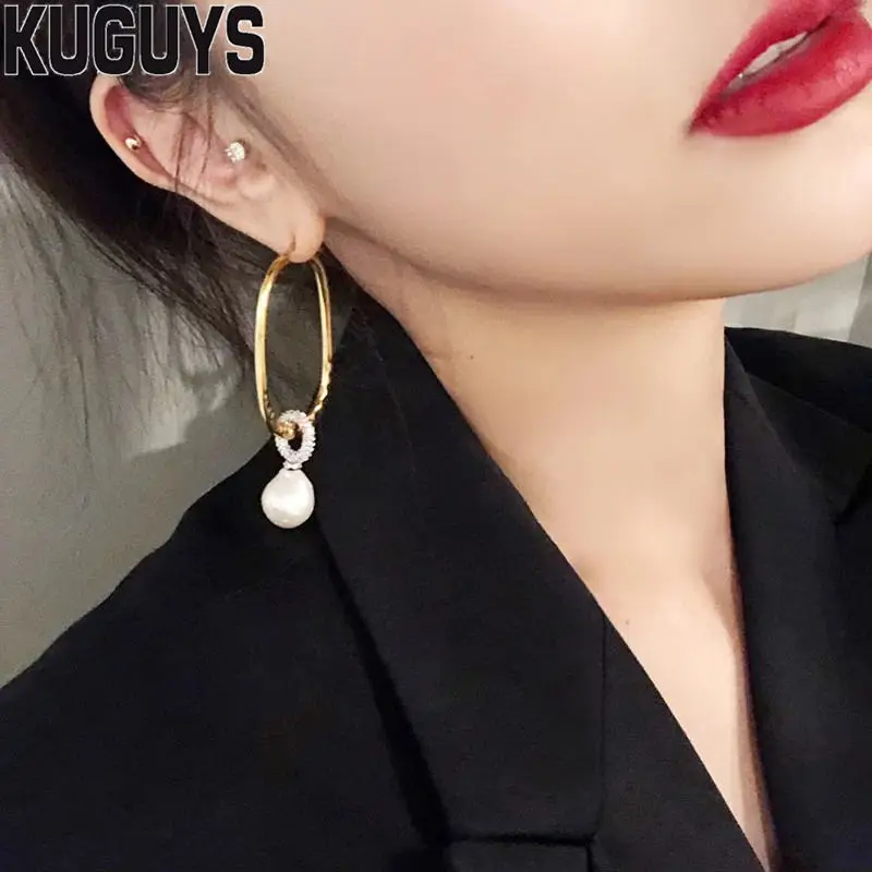 KUGUYS Fashion Jewelry Trendy Gold Alloy Large Earrings for Women Hyperbole Round Bead Tassel Hoop Earring Brincos Accessories
KUGUYS Fashion Jewelry Trendy Gold Alloy Large Earrings for Women Hyperbole Round Bead Tassel Hoop Earring Brincos Accessories