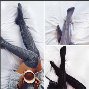 Women Winter Warm Cable Knitted Stockings Fashion Ladies Stretchy Long Boot Stockings Over Knee Thigh High Stockings
Women Winter Warm Cable Knitted Stockings Fashion Ladies Stretchy Long Boot Stockings Over Knee Thigh High Stockings