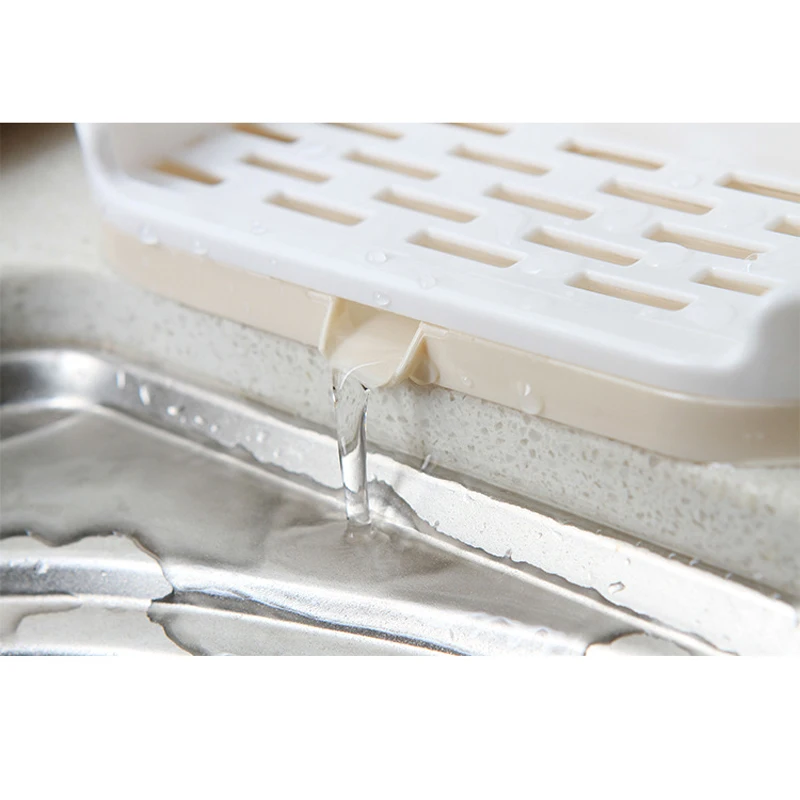 2019 Newest Cloth Hanger Drainer Sink Scourer Rack Holder Soap Dish Cutlery Bathroom Kitchen 2 Colors