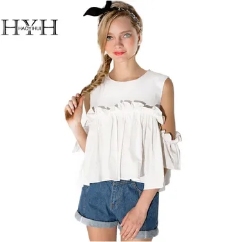 HYH Haoyihui Pleated Tops Women Butterfly Sleeve Cold Shoulder Female Shirts Sweet Slim Solid White Zippers Blouses Shirts
HYH Haoyihui Pleated Tops Women Butterfly Sleeve Cold Shoulder Female Shirts Sweet Slim Solid White Zippers Blouses Shirts