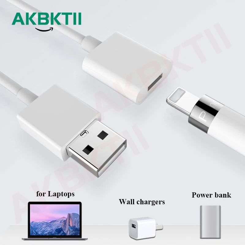 AKBKTII USB Charger for Apple Pencil Adapter Charging Cable Cord For Apple iPad Pencil Stylus Male to Female USB Charger Cable
AKBKTII USB Charger for Apple Pencil Adapter Charging Cable Cord For Apple iPad Pencil Stylus Male to Female USB Charger Cable