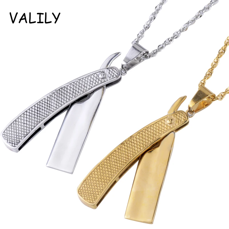 Valily Jewely personalized Barber Tools Razor Pendant Necklace stainless steel Fashion Cool Shaver Necklace Jewelry for man
Valily Jewely personalized Barber Tools Razor Pendant Necklace stainless steel Fashion Cool Shaver Necklace Jewelry for man