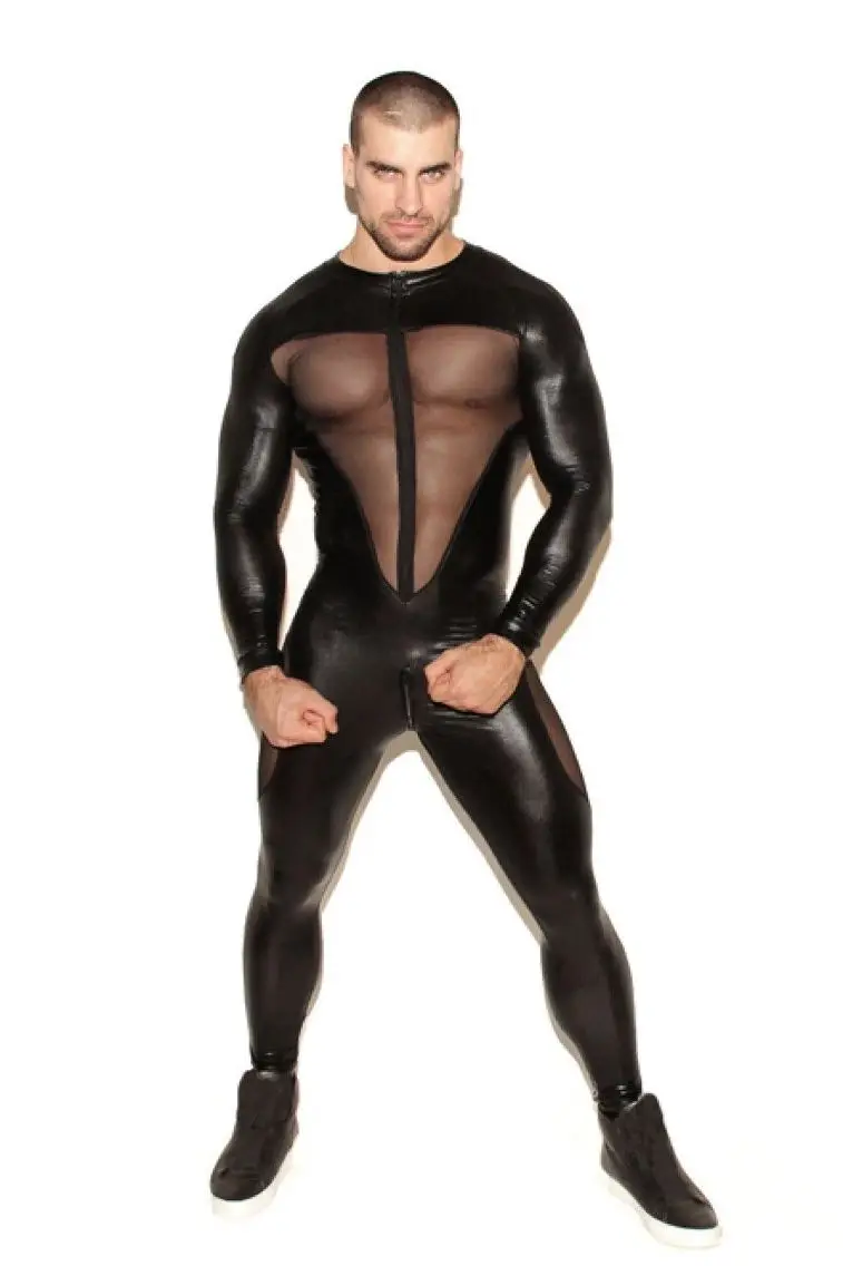 Sexy Lingerie GAY Men's Bondage Fetish Black Stretch PVC Look Latex Spandex jumpsuit L972
Sexy Lingerie GAY Men's Bondage Fetish Black Stretch PVC Look Latex Spandex jumpsuit L972