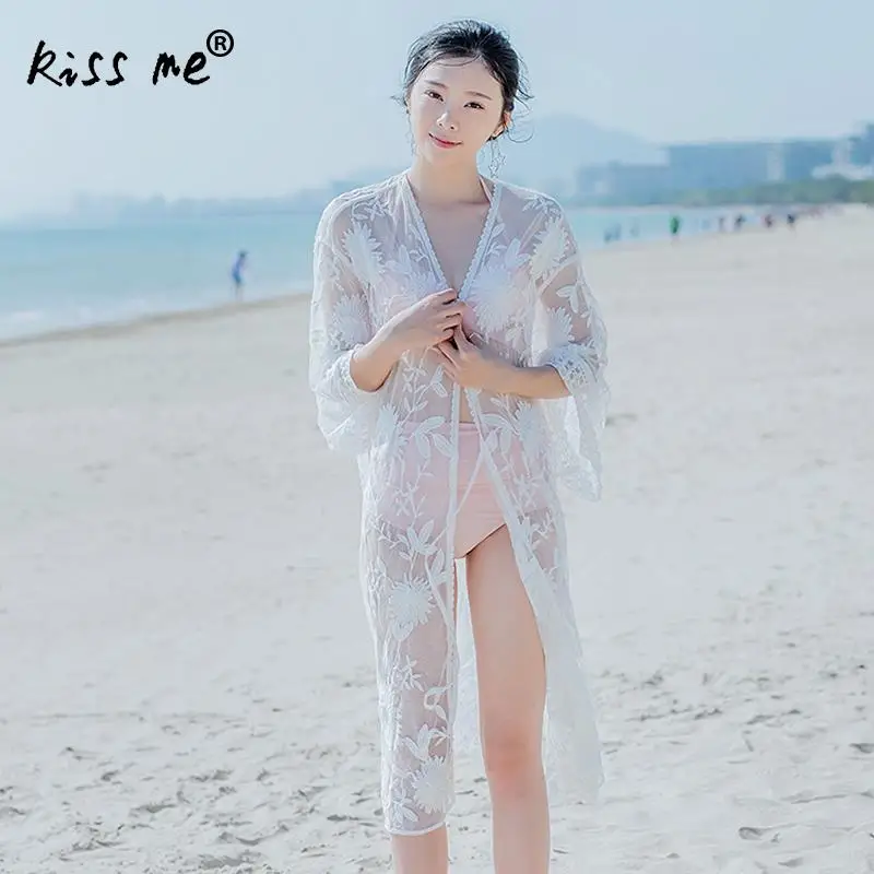 Sexy Lace Female Cardigan White Beach Cover Up Women's Tunic Transparent Beachwear Cover-Ups Summer Swimwear for Women
Sexy Lace Female Cardigan White Beach Cover Up Women's Tunic Transparent Beachwear Cover-Ups Summer Swimwear for Women
