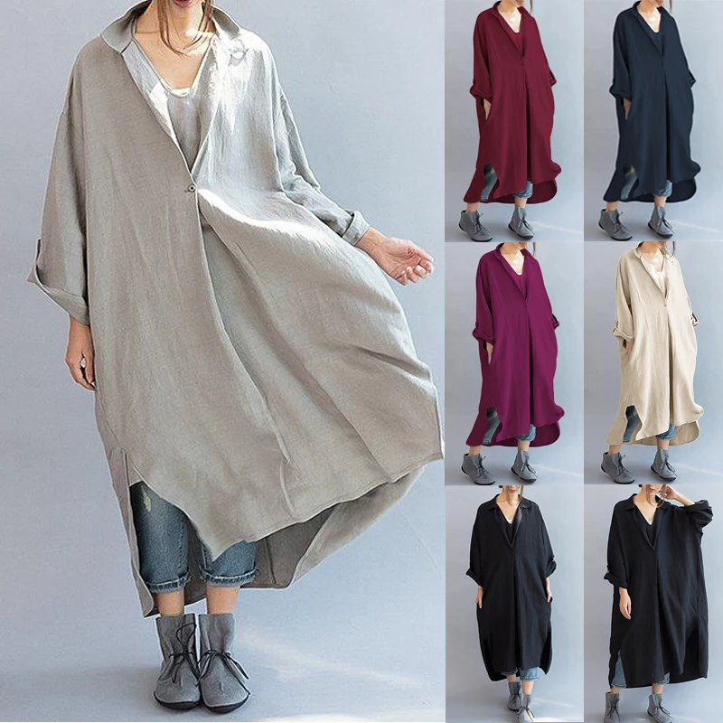 Celmia Winter Dress Women Long Shirt Dresses 2019 Autumn V Neck Long Sleeve Asymmetric Casual Maxi Vestidos Robe Femme Plus Size
Celmia Winter Dress Women Long Shirt Dresses 2019 Autumn V Neck Long Sleeve Asymmetric Casual Maxi Vestidos Robe Femme Plus Size