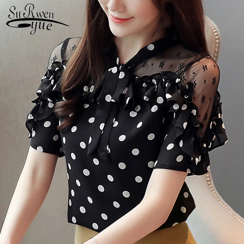 fashion womens clothing summer blouses 2019 short sleeve bow Dot lace chiffon women blouse shirt womens tops and blouses 3569 50
fashion womens clothing summer blouses 2019 short sleeve bow Dot lace chiffon women blouse shirt womens tops and blouses 3569 50