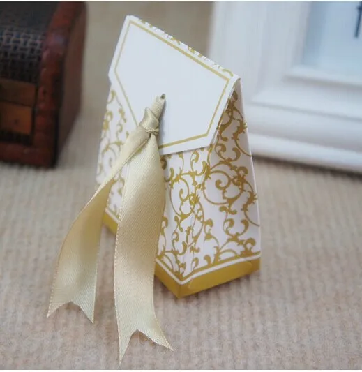 

Wholesale - 50 Gold Elegent Wedding Favor Event DIY Box Gift Jewelry Party Banquate Candy Box