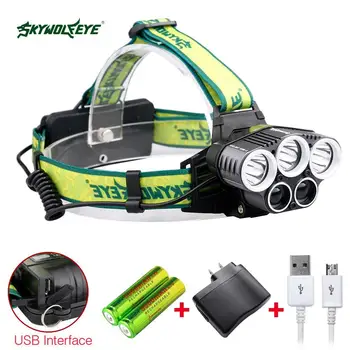 SKYWOLFEYE 80000LM T6 5X LED Headlamp Rechargeable 18650 Battery Hunting Hiking Lamp +USB Cable Charger US Plug PJW
SKYWOLFEYE 80000LM T6 5X LED Headlamp Rechargeable 18650 Battery Hunting Hiking Lamp +USB Cable Charger US Plug PJW