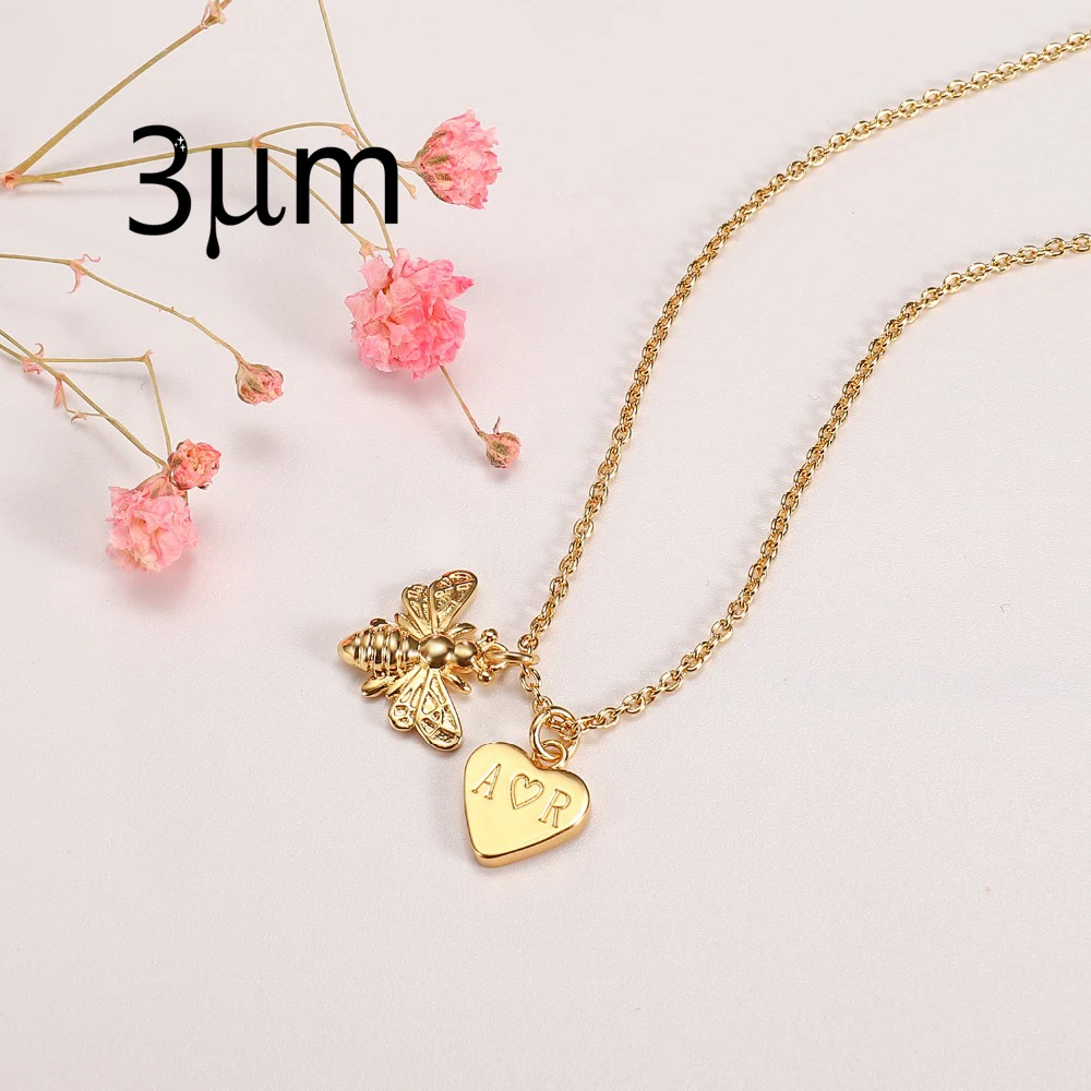 3UMeter Personalized Initial Letters Heart Honeybee Necklace Custom Name Bumble Bee Charm Pendant Birthday Bee Jewelry Gift
3UMeter Personalized Initial Letters Heart Honeybee Necklace Custom Name Bumble Bee Charm Pendant Birthday Bee Jewelry Gift