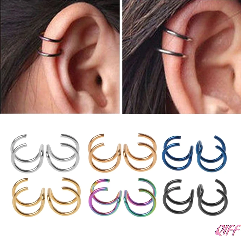 Drop&Wholesale Titanium 2 Rings Ear Cuff Clips On Helix Cartilage Ring No Piercing Body Jewelry APR28
Drop&Wholesale Titanium 2 Rings Ear Cuff Clips On Helix Cartilage Ring No Piercing Body Jewelry APR28