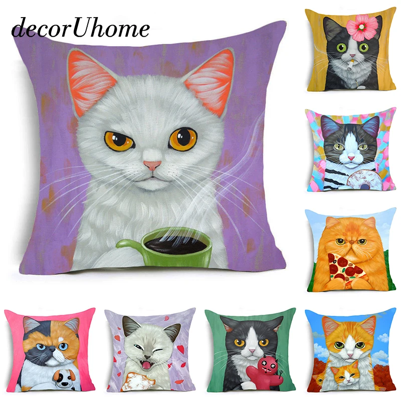 DecorUhome Nordic Cartoon Cat Eat Food Cushion Cover Dog With Umbrella Polyester Pillow Cover Sofa Nordic Decorative Pillow Case
DecorUhome Nordic Cartoon Cat Eat Food Cushion Cover Dog With Umbrella Polyester Pillow Cover Sofa Nordic Decorative Pillow Case