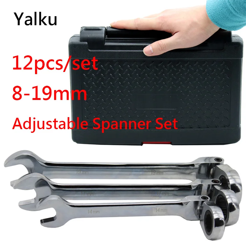 Yalku Ratchet Wrench Ratcheting Socket Spanner Repair Tool Wrench Set Hand Tool Kit Ratchet Spanner Set 8-19mm With Box 12pcs
Yalku Ratchet Wrench Ratcheting Socket Spanner Repair Tool Wrench Set Hand Tool Kit Ratchet Spanner Set 8-19mm With Box 12pcs