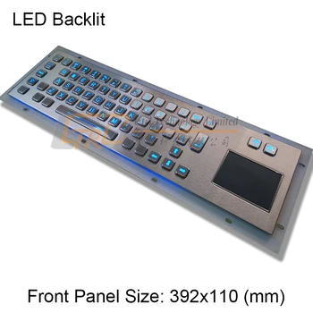 64 Backlighted keys stainless steel keyboard with trackpad/touchpad, metallic backlit keyboard, illuminated kiosk keyboard
64 Backlighted keys stainless steel keyboard with trackpad/touchpad, metallic backlit keyboard, illuminated kiosk keyboard