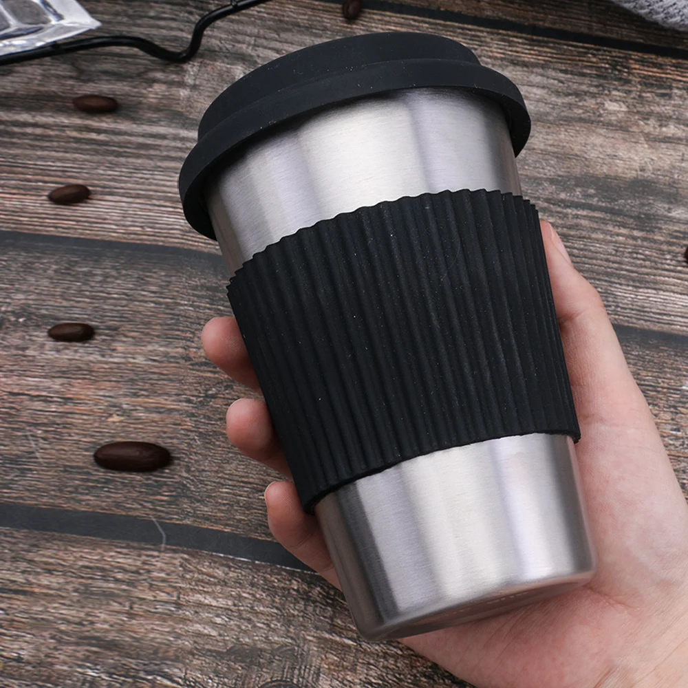 500ml Stainless Steel Coffee Cup with Silicone Lids and Sleeves Keep Drink Hot and Cold Cooler Cup for Tea Milk Juice Coffee Mug
500ml Stainless Steel Coffee Cup with Silicone Lids and Sleeves Keep Drink Hot and Cold Cooler Cup for Tea Milk Juice Coffee Mug