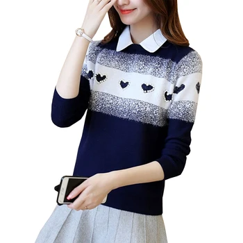 2018 Women Autumn Winter Sweaters High Elastic Warm Pullovers Fake Two Piece Bottoming Sweater Women Elegant Knitted Pullover
2018 Women Autumn Winter Sweaters High Elastic Warm Pullovers Fake Two Piece Bottoming Sweater Women Elegant Knitted Pullover