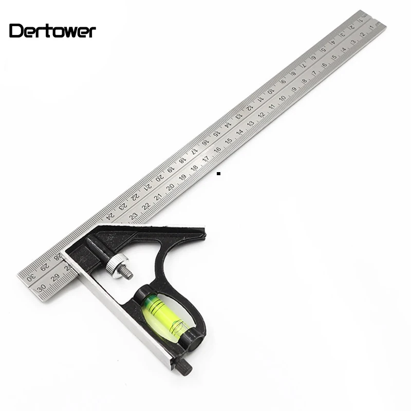 

300mm Combination Square Angle Ruler Horizontal Moving Steel Rule Adjustable Multi-functional Measuring Tools Accessories