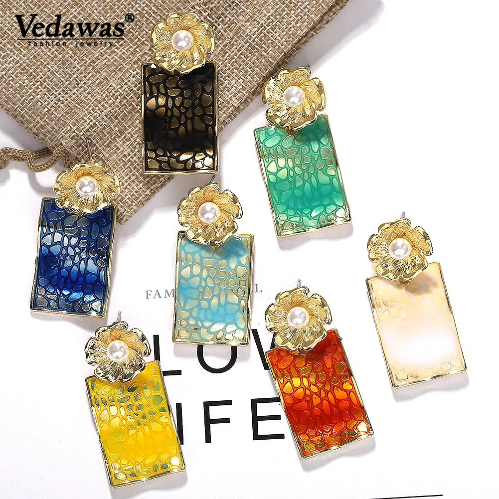 Vedawas Colorful Snakeskin pattern Drop Earrings Round Square Pearl Women Statement Earrings Flower Weddings Jewelry xg3212
Vedawas Colorful Snakeskin pattern Drop Earrings Round Square Pearl Women Statement Earrings Flower Weddings Jewelry xg3212